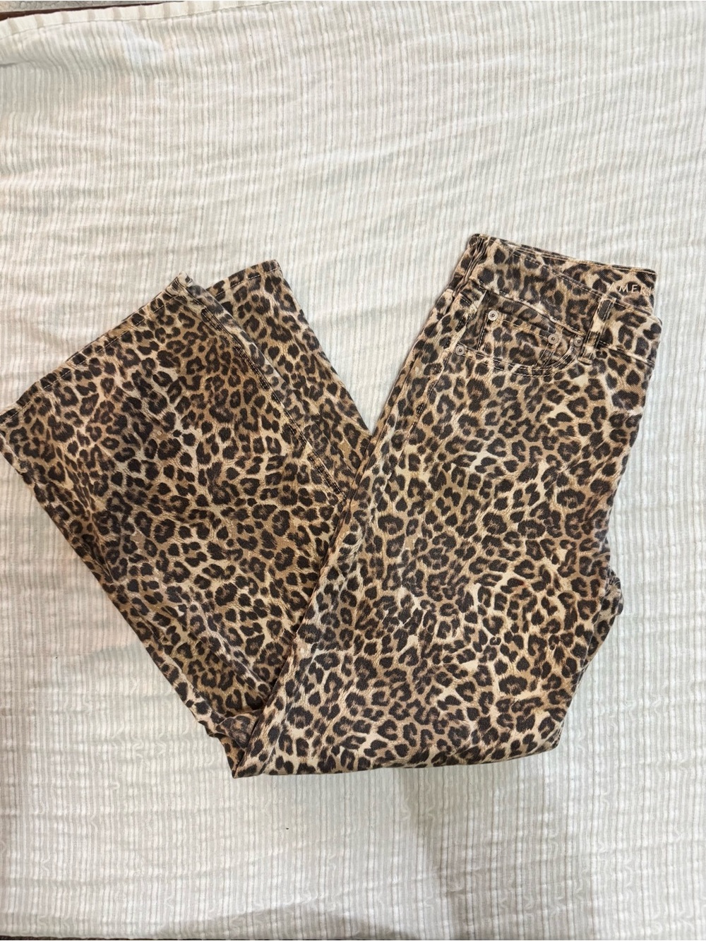 American Eagle Outfitters Leopard Print Pants - Tan & Black - Picture 2 of 6